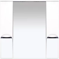 Зеркальный шкаф Misty Орхидея П-Жас02105-011Св 100x100 см, с подсветкой, выключателем, белый глянец