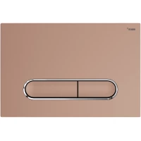 Кнопка смыва Рехау Nova Ellipse 002 19102461001 для инсталляции, розовое золото матовый/хром/розовое золото матовый