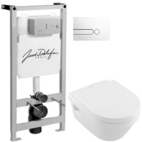 Комплект подвесной унитаз Villeroy & Boch Omnia Architectura 56841001 + 98M9C101 + система инсталляции Jacob Delafon E5504-NF + E4326-00