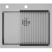 Кухонная мойка Paulmark Kroner-Pro PM705951-BS+R405-BS 59x51 см, нержавеющая сталь