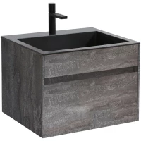Тумба с раковиной серый камень 60 см Vincea Chiara VMC-2C600GS + VCB-13600B