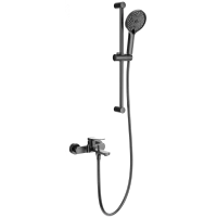 Смеситель для ванны Wonzon & Woghand WW-C2036-BGG с душевым гарнитуром, темный графит матовый