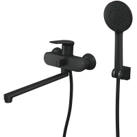 Смеситель для ванны Rush Nevis NE1735-51Black универсальный, с душевым гарнитуром, черный матовый