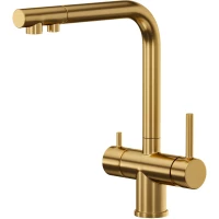 Смеситель для кухни Reflexion Lago RX9903GD с подключением к фильтру, золотой матовый
