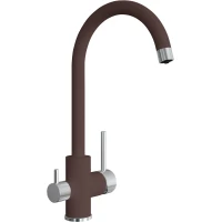 Смеситель для кухни Florentina Клио 333.13Н.2123.206 с подключением к фильтру, нержавеющая сталь/брауни