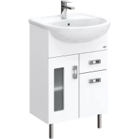 Тумба с раковиной белый глянец 54 см Onika Кристалл 105551 + UM-ERI55/1