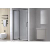 Душевая дверь Royal Bath Bern Bern-V RB80-T-BL 80 см, профиль черный матовый, стекло прозрачное