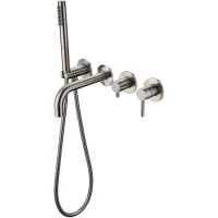 Смеситель для ванны Grocenberg GB5070NK встраиваемый, с душевым гарнитуром, никель