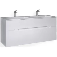 Тумба с раковиной белый 122 см Jorno Modul Mol.01.122/P/W + Mol.08.120/W
