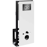 Инсталляция для унитаза WasserKRAFT Glan 66 66TLT.010.ME.WH.PB01 с кнопкой смыва, черный глянец/хром/черный глянец