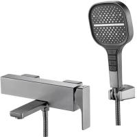 Смеситель для ванны Rose R1002T с душевым гарнитуром, оружейная сталь