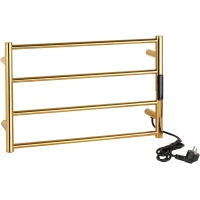 Полотенцесушитель электрический Bemeta Laderra 704153081 370x560, диммер правый, золотой