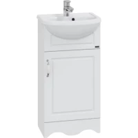 Тумба с раковиной белый глянец 46 см Санта Верона 700189 + YYUT45