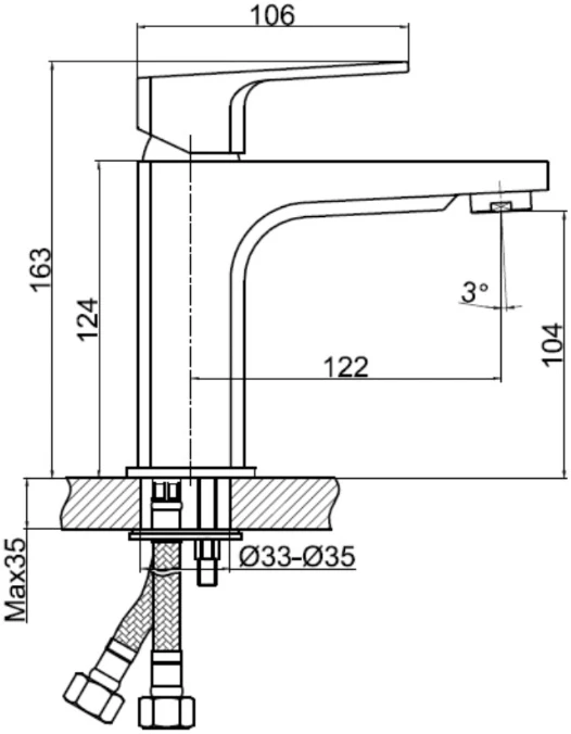 Смеситель для раковины с донным клапаном Cersanit Wisla A63055 - фото 8