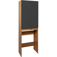 Пенал Viant Бостон VBOS645G-SHSM напольный, над стиральной машиной, графит матовый/дуб вотан