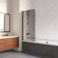 Шторка на ванну Vegas Glass EV LUX 70 05 07 L 70 см L, профиль бронза, стекло графитовое