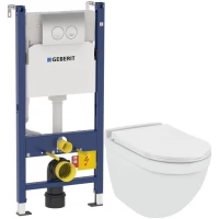 Комплект подвесной унитаз Jaquar Solo SLS-WHT-6953BIUFSM + система инсталляции Geberit 458.124.21.1