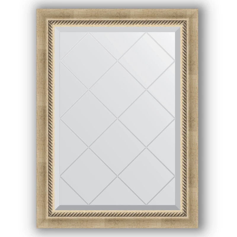 Зеркало 63x86 см состаренное серебро с плетением Evoform Exclusive-G BY 4089