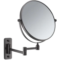 Зеркало косметическое Gedy Gaia CO2024(81) с 3x увеличением, настенное, оружейная сталь