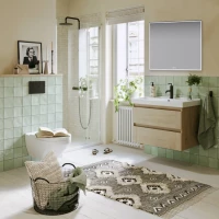 Комплект мебели дуб давос 80 см Aqwella Astrid AST0108DD + FST80SLWB01 + UM0208