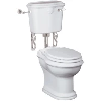 Унитаз напольный Migliore Impero 30358 с низким бачком, белый, фурнитура хром/белый