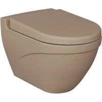 Унитаз подвесной Ambassador Nord 133T20501-132T20501 безободковый, с сиденьем микролифт, темно-бежевый матовый