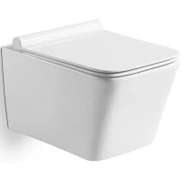 Унитаз подвесной MEER MR-2101 безободковый, с сиденьем микролифт, белый