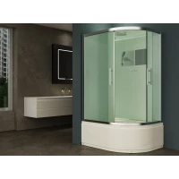 Душевая кабина Esbano Elegancia EST-129CRB(L) ESKB129CRBL 120x90x210 см L, с крышей, высокий поддон, профиль матовый хром, стекло матовое