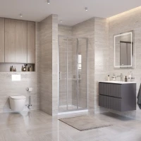 Душевая дверь BelBagno Uno UNO-195-BF-3-90-C-IN 90 см, профиль сатин, стекло прозрачное