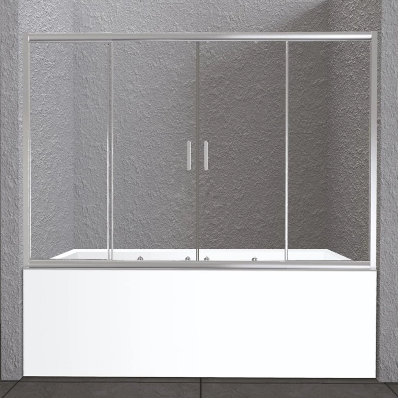 Шторка для ванны 150-180 см BelBagno UNIQUE-VF-2-150/180-140-P-Cr текстурное стекло