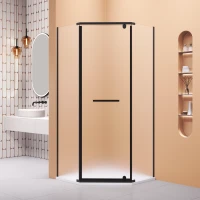 Душевой уголок RGW PA-82B Passage 41088200-24 99x99 см, профиль черный матовый, стекло матовое