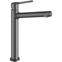 Смеситель для раковины Vincea Feerie VBF-5FE2GM без донного клапана, вороненая сталь