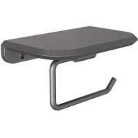 Держатель туалетной бумаги Knotlor Space PH103GM с полкой для телефона, вороненая сталь