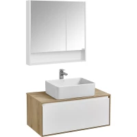 Комплект мебели дуб эльвезия/белый глянец 89 см Акватон Либерти 1A279901LYC70 + 1A279703LYC70 + 732700B000 + 1A252302SD010