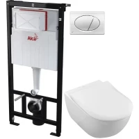 Комплект подвесной унитаз Villeroy & Boch Subway 2.0 5614R2R1 + система инсталляции AlcaPlast AM101/11203:1RUSSETM71