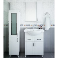 Комплект мебели белый матовый 66 см Sanflor Глория C04591 + 1.WH10.9.651 + C000005686