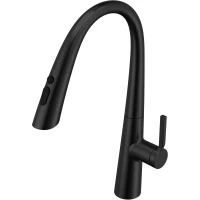 Смеситель для кухни Vincea VKF-176MB с выдвижным изливом, черный матовый