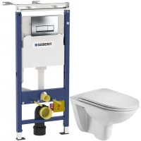 Комплект подвесной унитаз WeltWasser Baarbach 004GL-WT 10000003811 + система инсталляции Geberit 458.125.21.1