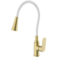 Смеситель для кухни Splenka S41.43.03 с гибким изливом, золотой матовый