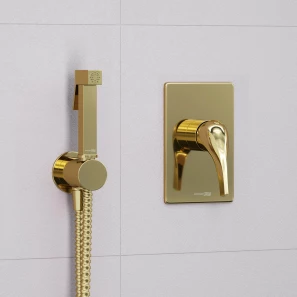 Изображение товара гигиенический душ wasserkraft sauer a71097 со смесителем, золотой