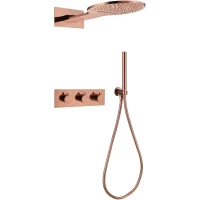 Душевой комплект Abber Wasser Kreis AF8151RG 300 мм, с термостатом, розовое золото