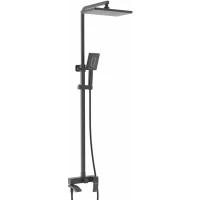 Душевая система Rose R1556H 300x200 мм, со смесителем, черный матовый