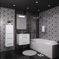 Комплект мебели белый глянец 61 см с зеркалом Opadiris Арабеска