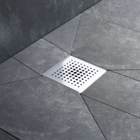 Душевой трап Am.Pm PrimeFlow W02BD-P11-010-01SB 100x100/50 мм, с решеткой, перфорированный, матовый хром
