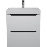 Тумба с раковиной Uperwood Tanos 29111020236 49,7 см, подвесная, белый матовый/графит матовый