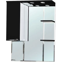 Зеркальный шкаф 75x100 см черный глянец/белый глянец L Bellezza Альфа 4618812002042