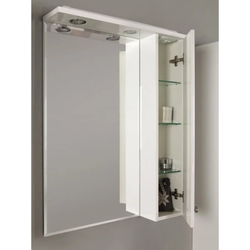 Зеркальный шкаф 60x85 см белый глянец R Акватон Лиана 1A162702LL01R