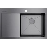 Кухонная мойка Omoikiri Akisame 78-GM-R 4973100 78x51 см, вороненая сталь