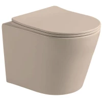 Унитаз подвесной Vincea Piatti VT1-11SMC безободковый, с сиденьем микролифт, капучино матовый