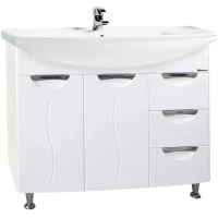 Тумба белый глянец 102,3 см с бельевой корзиной Bellezza Глория 4638518080014